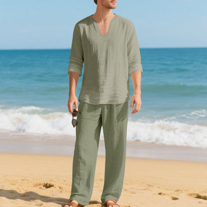 Herren Strand-Outfit atmungsaktiv Baumwolle Sommer