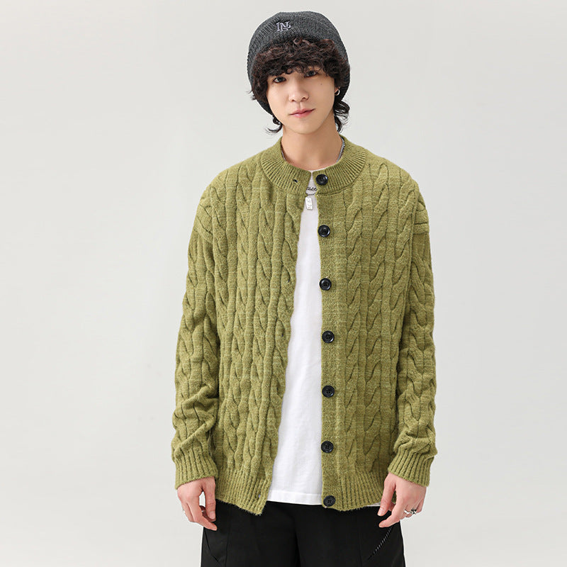 Herren Cardigan Grobstrick Mit Knöpfen Bequem Elegant - BerlinGlamour