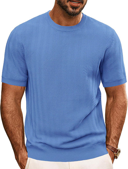 Herren Strickpullover Wellenmuster Bequem Luftig