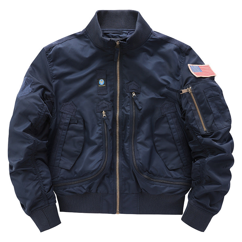 Herren Bomberjacke Isoliert Warm mit Taschen Modern