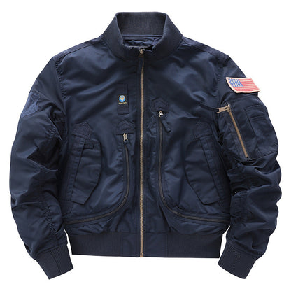 Herren Bomberjacke Isoliert Warm mit Taschen Modern