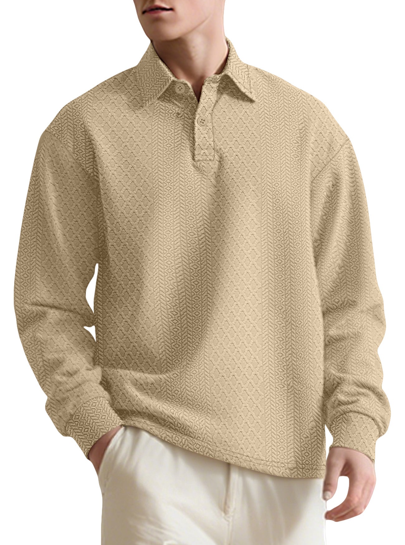 Herren Langarmhemd Modern Strukturiert Elegantes Design