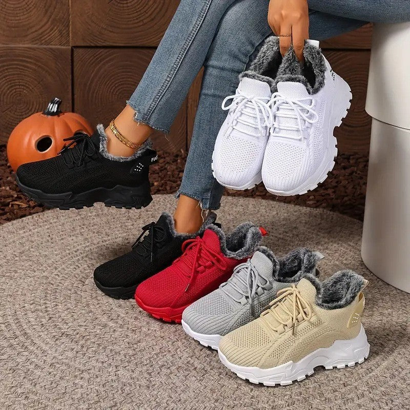 Damen Sneaker Warm Gefüttert Sportlich