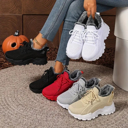 Damen Sneaker Warm Gefüttert Sportlich