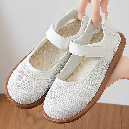 Damen Ballerinas Bequem Elastisch Klettverschluss