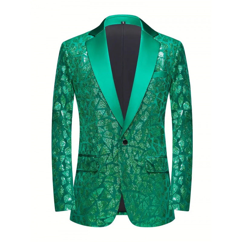 Herren Blazer Pailletten Elegant mit Satin Finish