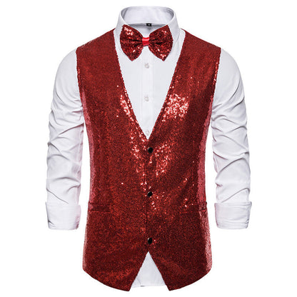 Herren Weste Glitzer Sequin Modern Berlin Style