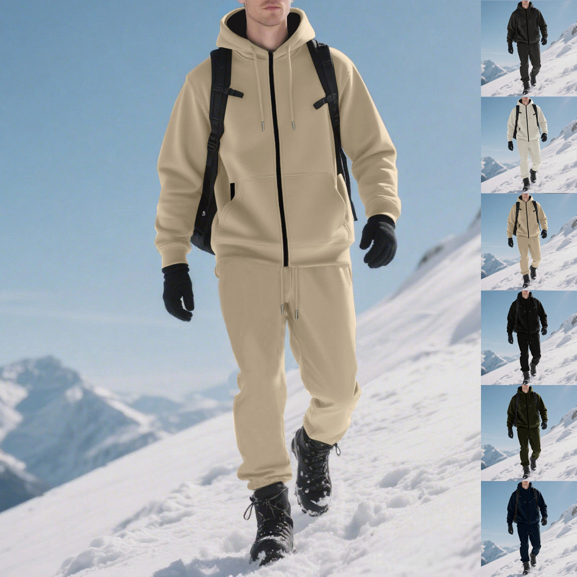 Herren Jogginganzug Warm Futter Taschen Sportlich