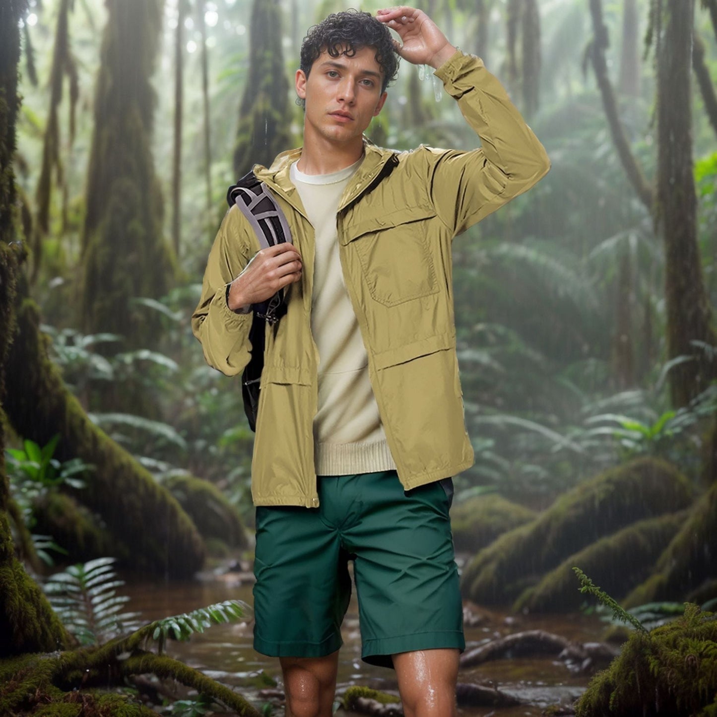 Herren Outdoor-Jacke atmungsaktiv leichte Wasserabweisend