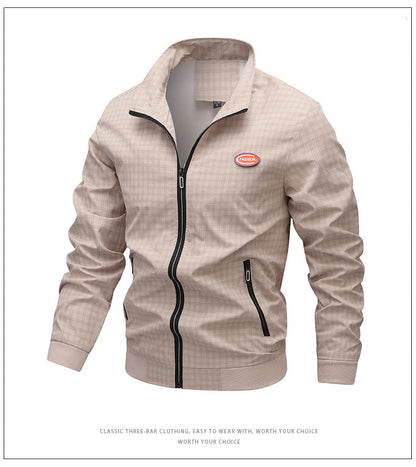 Herren Übergangsjacke Modern mit Karomuster und Taschen