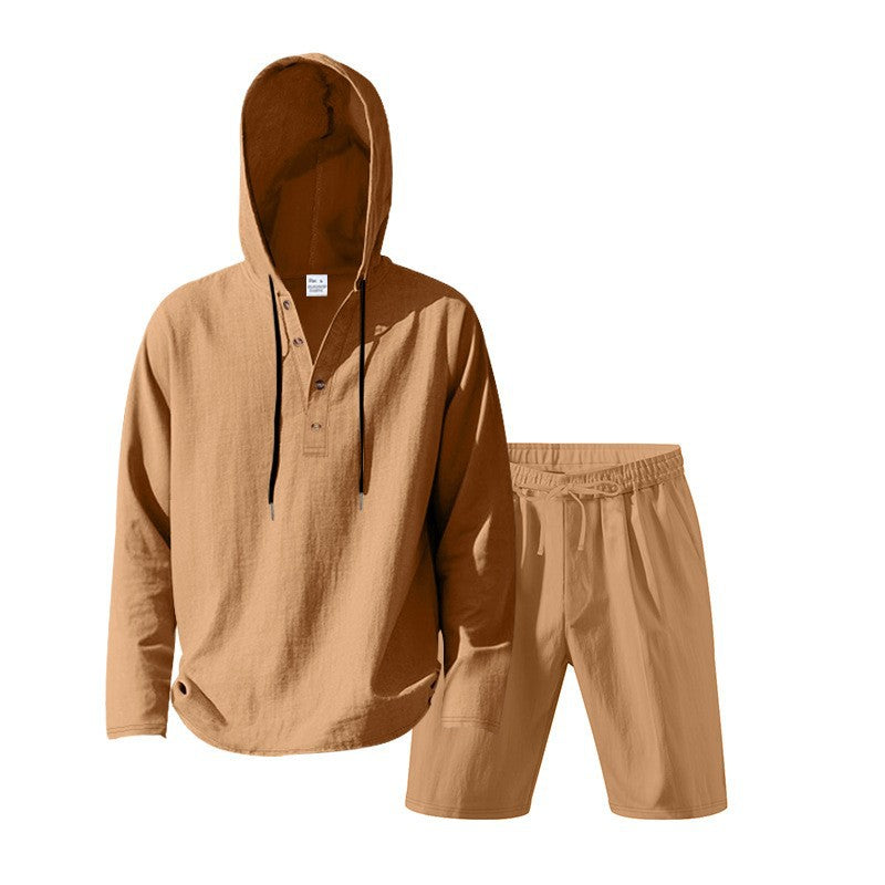 Herren Kapuzenshirt mit kurzer Hose Casual Sportlich