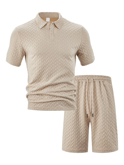 Herren Polo- und Shorts-Set Modern Strukturiert