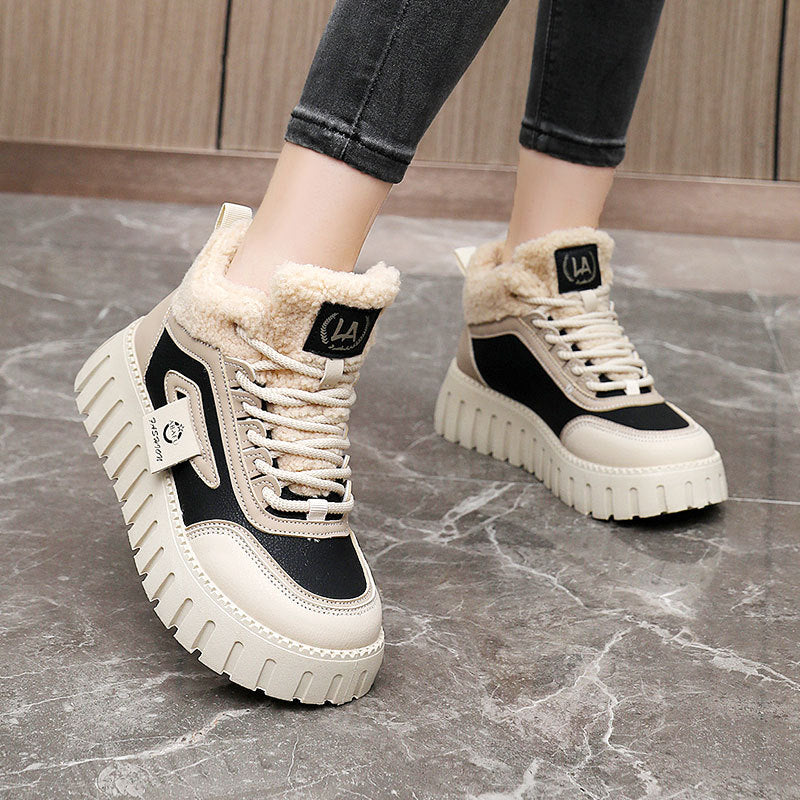Damen Sneaker High-Top Weich Gefüttert Rutschfest