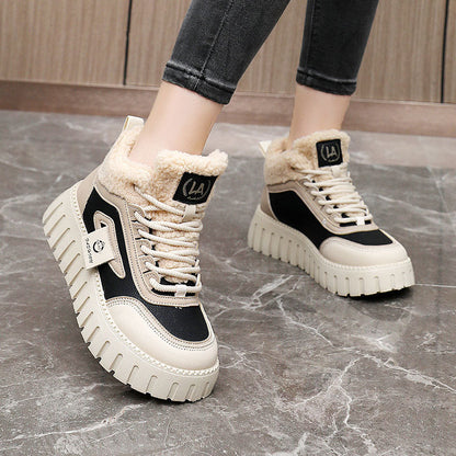 Damen Sneaker High-Top Weich Gefüttert Rutschfest