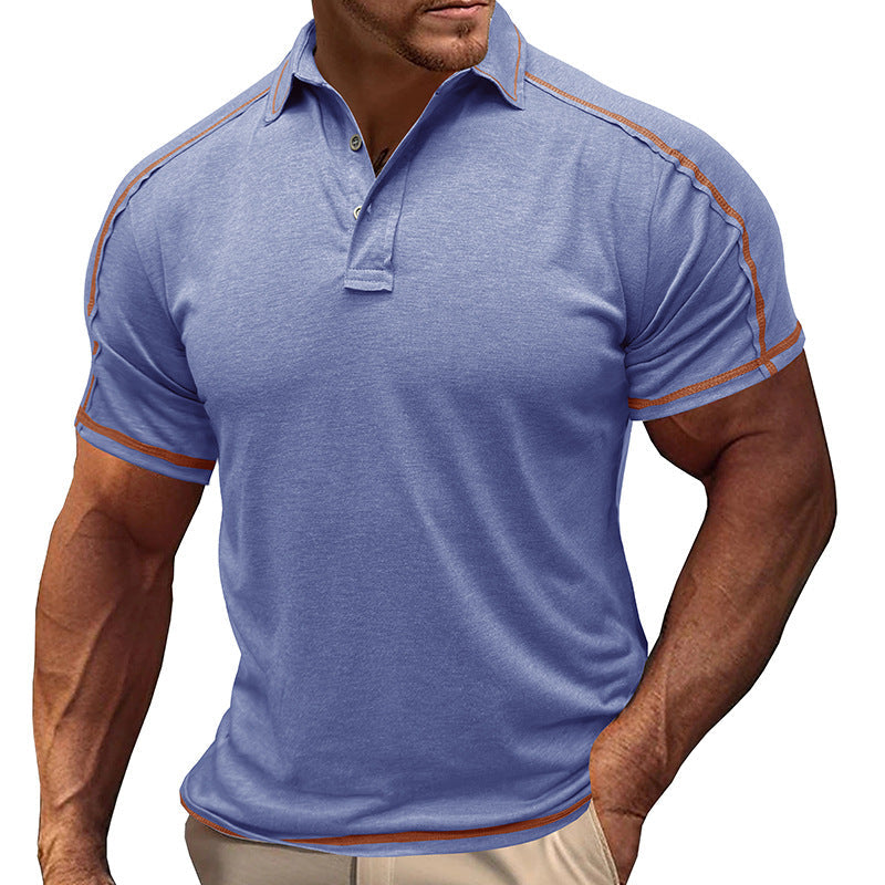 Herren Polo-Shirt Modern mit Kontrastnähten Casual