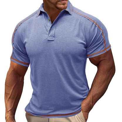 Herren Polo-Shirt Modern mit Kontrastnähten Casual
