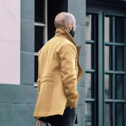Herren Wintermantel Doppelreiher Eleganter Langmantel