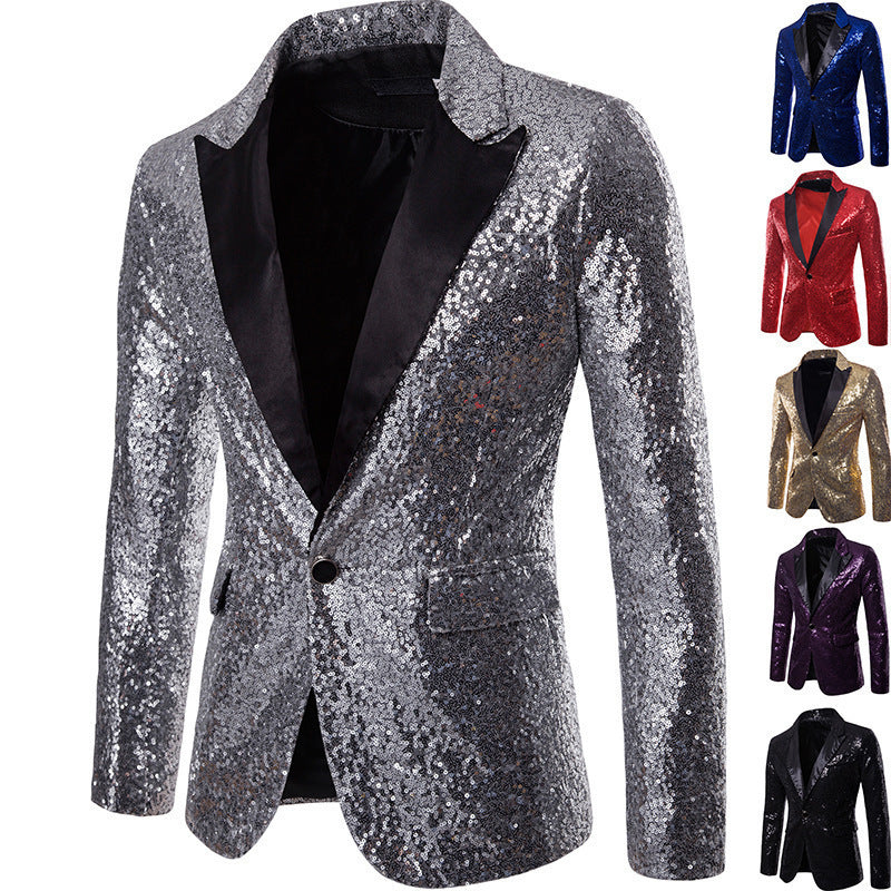 Herren Blazer Modern mit Pailletten und Klassischem Design