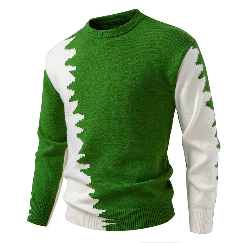 Modischer Herren Pullover Asymmetrisch Farben Hochkomfort