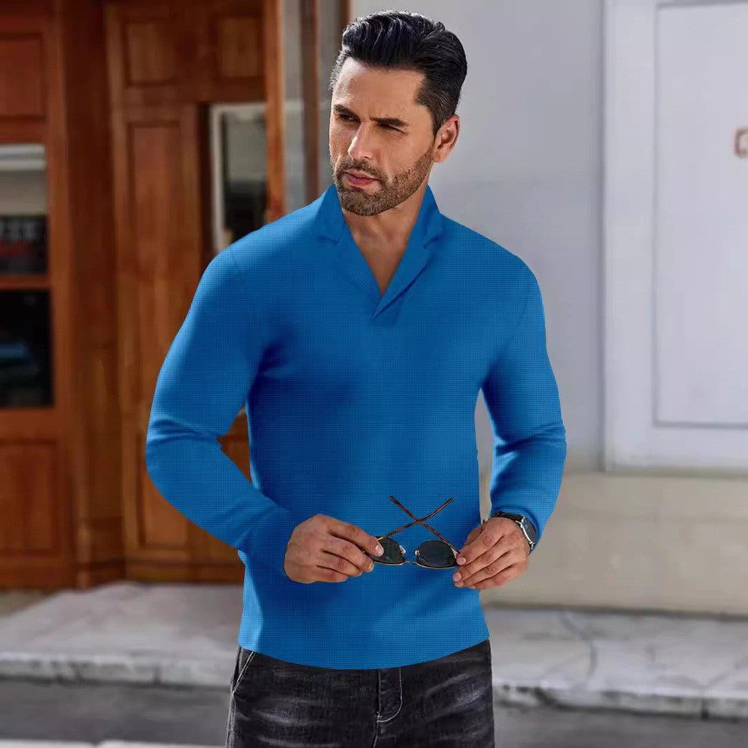 Herren Pullover Moderner Kragen Schick Schwarz