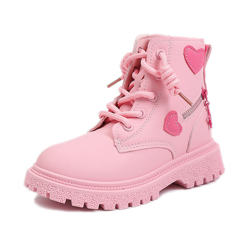 Damen Stiefeletten mit Herzaufdruck Robust Winter