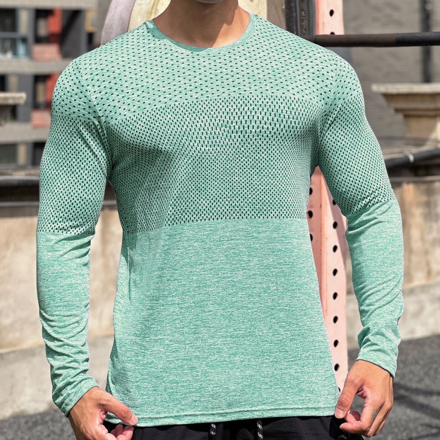 Herren Trainingsshirt Langarm Atmungsaktiv Feuchtigkeitstransport