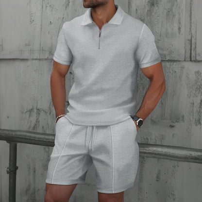 Herren Polohemd Kurzarm Sportlich mit Shorts