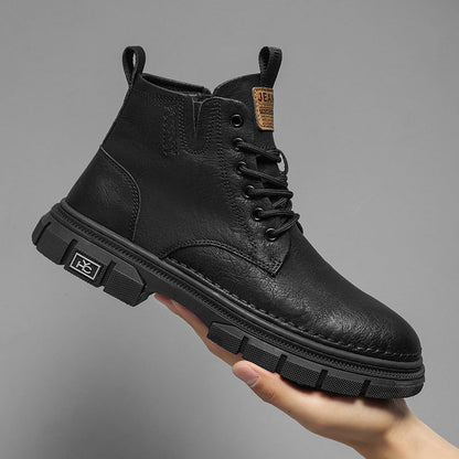 Damen Lederstiefel Robust Rutschfest Gummisohle