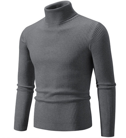 Herren Pullover Rollkragen Struktur Rippenmuster Modern