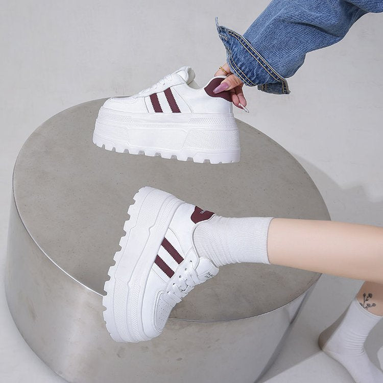 Damen Plateau Sneaker Komfortabel High Heel Schuhe Modern