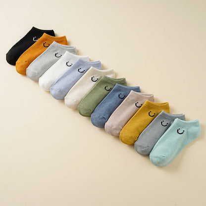 Farbenfrohe Damen Socken mit Smiley Motiv