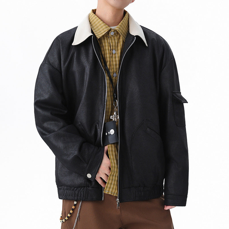 Männer Utility-Jacke Oversized Reißverschluss Praktisch Modern