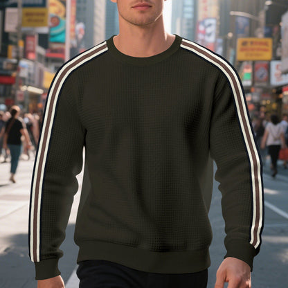 Herren Sweatshirt Strukturiert Modern mit Streifen