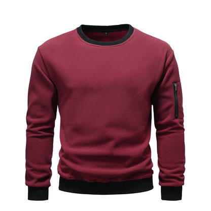 Herren Fleece Sweatshirt Kapuzenpullover Mit Seitentasche