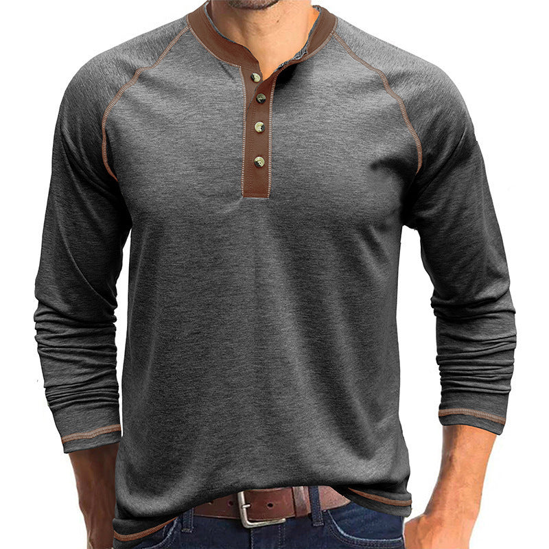 Herren Langarmshirt Mit Kontrastdetails Modern