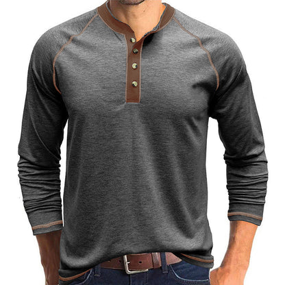 Herren Langarmshirt Mit Kontrastdetails Modern
