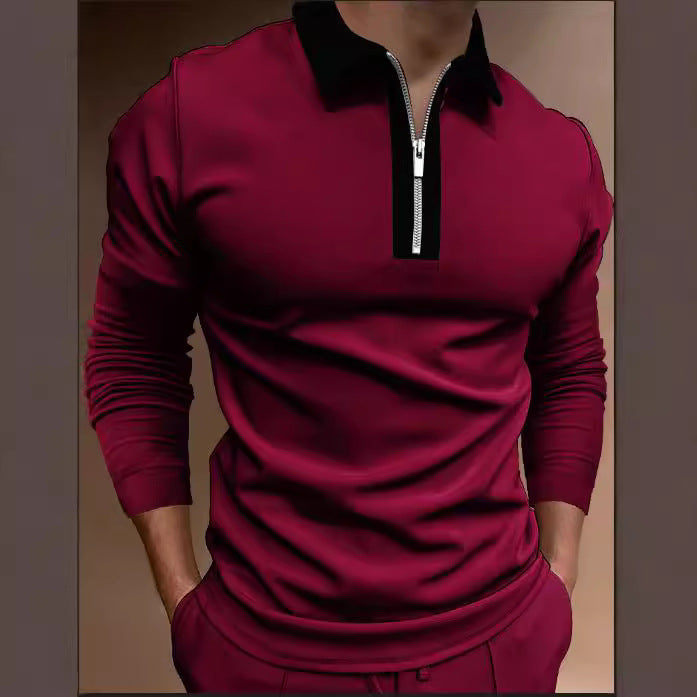 Herren Sweatshirt Stehkragen Modern Reißverschluss