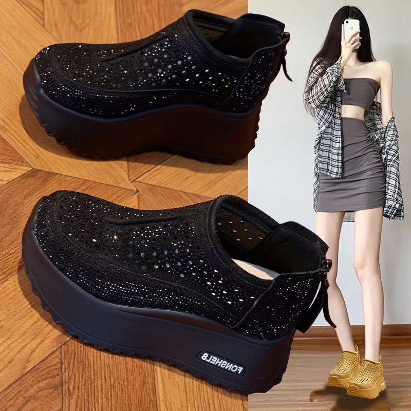 Damen Plateau Sneaker Atmungsaktiv Komfortabel Mode