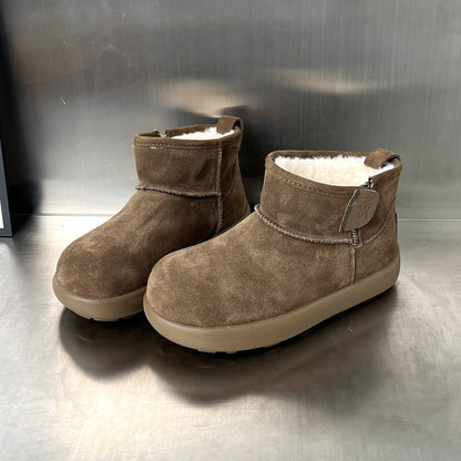 Weiche Winterstiefel Damen Warm Wildleder Kuschelstiefel