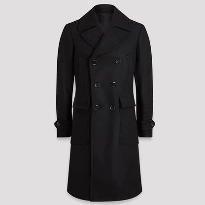 Herren Übermantel modern Doppelpunkt-Knöpfe Elegante Optik