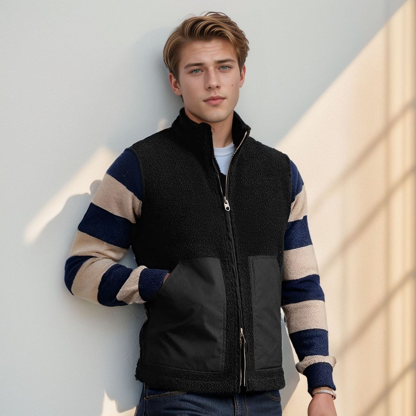 ein Beispiel: Stilisierte Fleecejacke mit LED-Beleuchtung → Stilisierte Fleecejacke LED-Beleuchtung mit Kragen und Taschen - BerlinGlamour