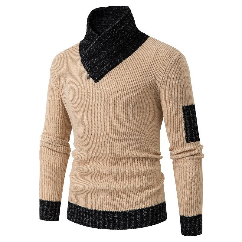 Herren Pullover Asymmetrischer Kragen Strukturiert Modern