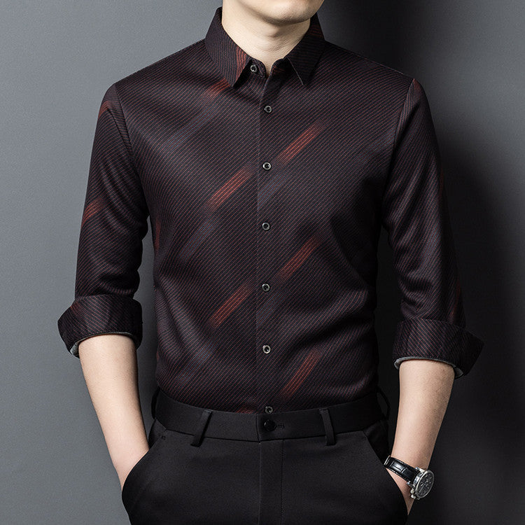 Herren Langarmhemd Modern Mit Trendigem Muster