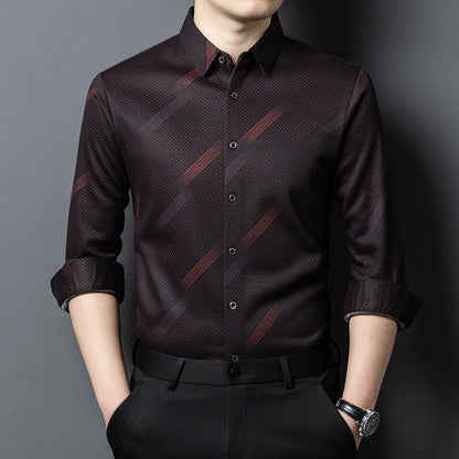 Herren Langarmhemd Modern Mit Trendigem Muster
