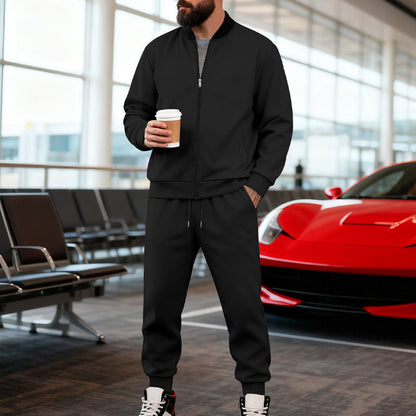 Herren Sportanzug Set Mit Taschen Reißverschluss Modern