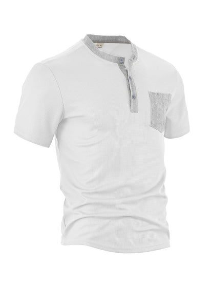 Herren Kurzarm-Shirt Modern mit Brusttasche und Textur