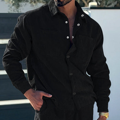 Herren Waffelhemd Jacke Casual Berlin Stil
