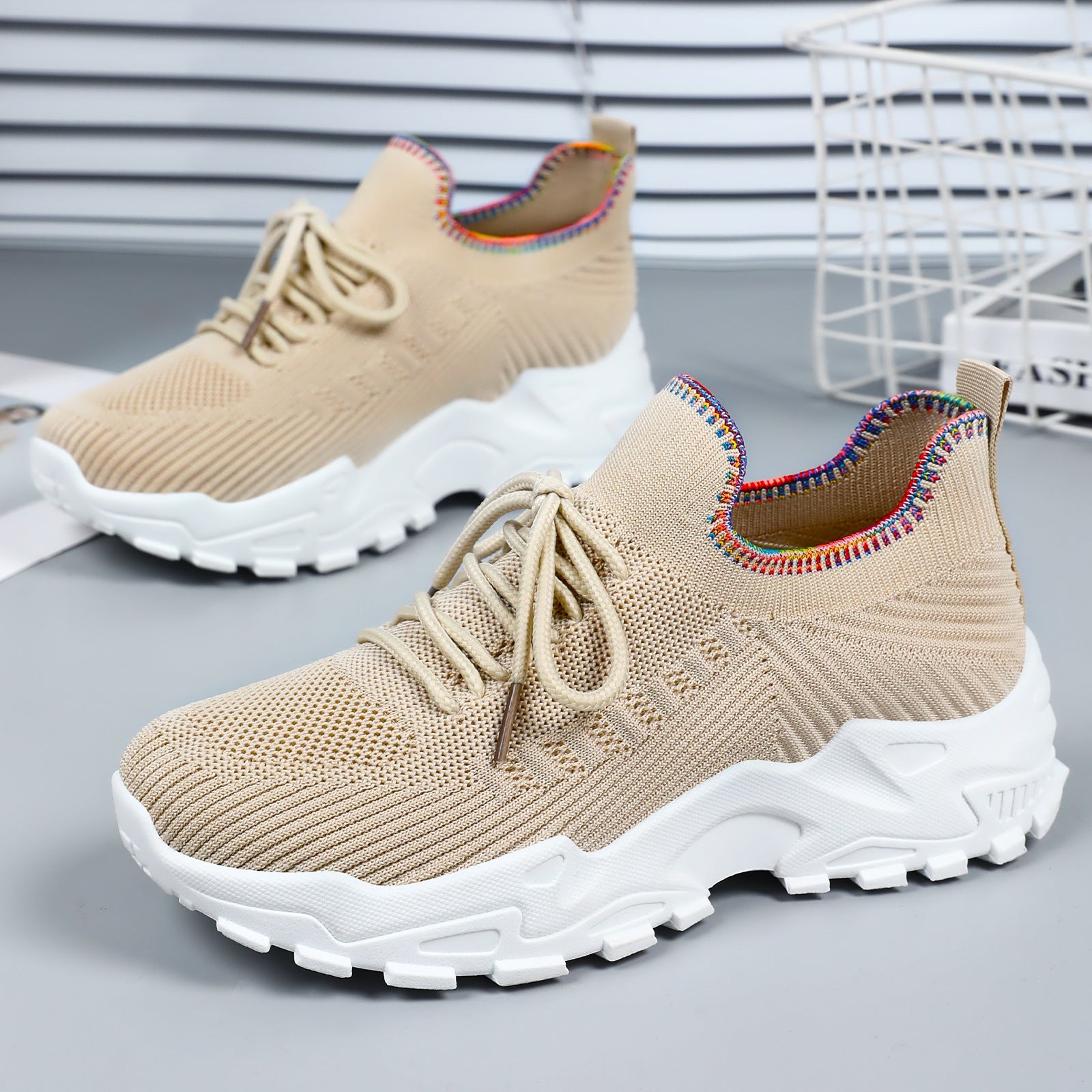 Damen Sneaker Sportlich Knit Elastisch Bequem - BerlinGlamour