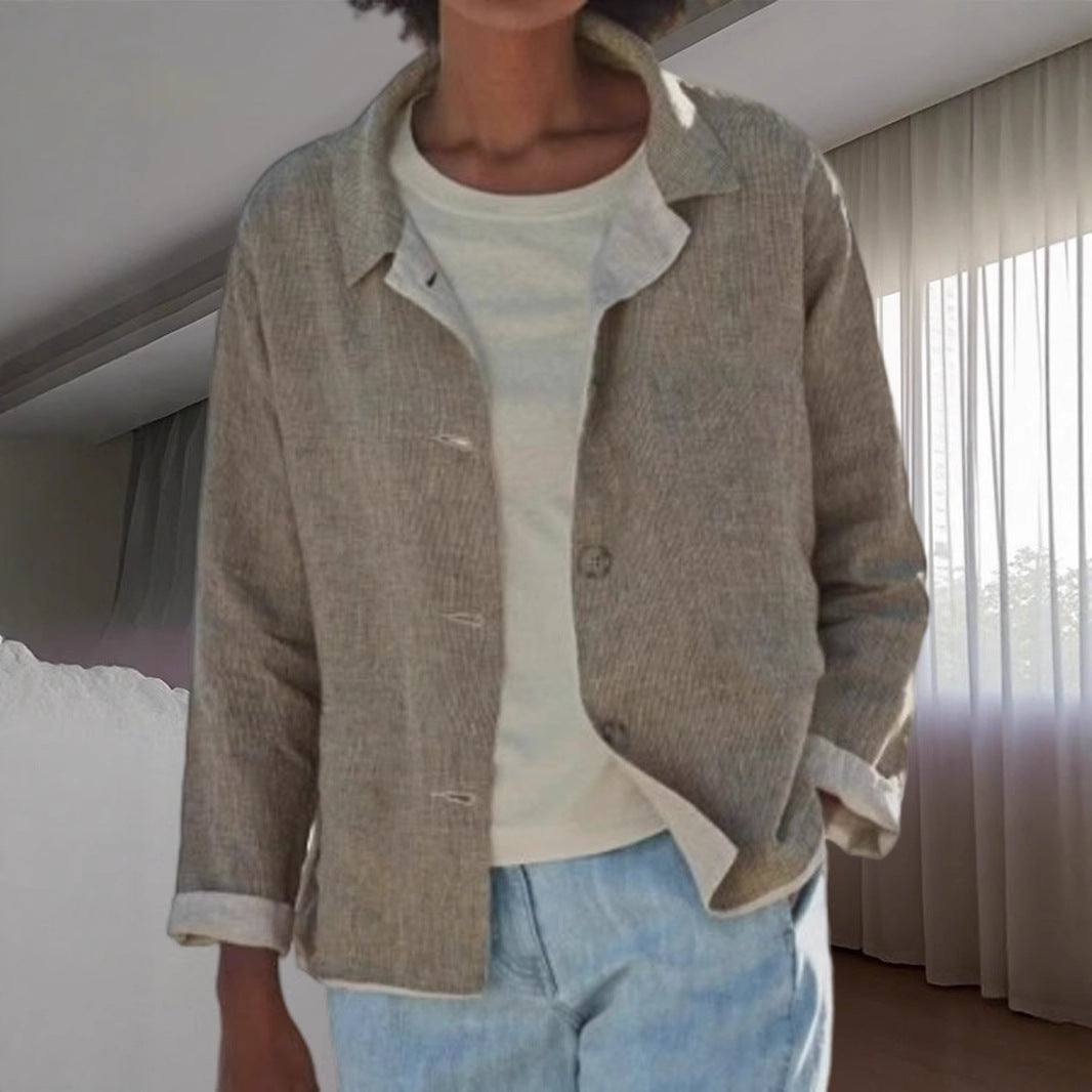 Damen Überwurfjacke Leicht Webmuster Modern