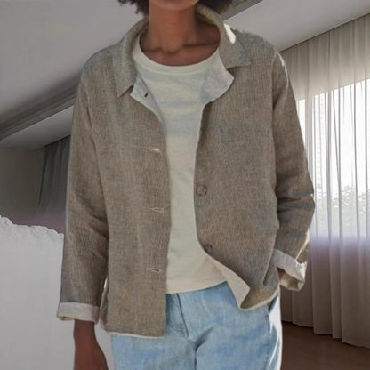 Damen Überwurfjacke Leicht Webmuster Modern